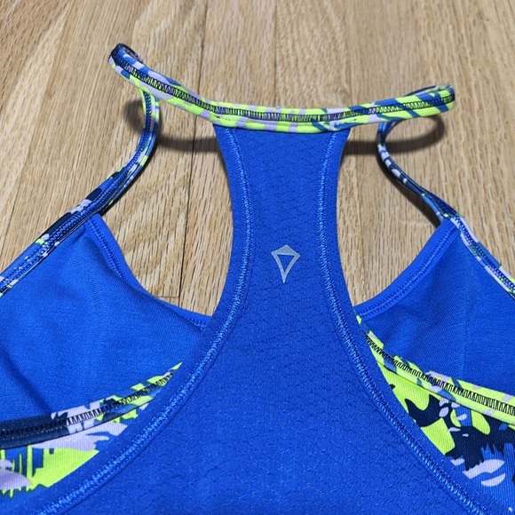 Ivivva by Lululemon Double Dutch Blue Athletic Tank Top with Patterned Straps - Picture 6 of 7